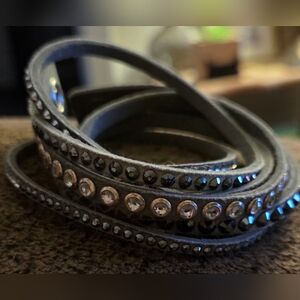 Gray Rhinestone Wrap Bracelet